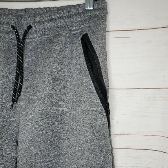 Southpole Embroidered Medium Gray Black Zipper Pockets Joggers - Picture 2 of 7